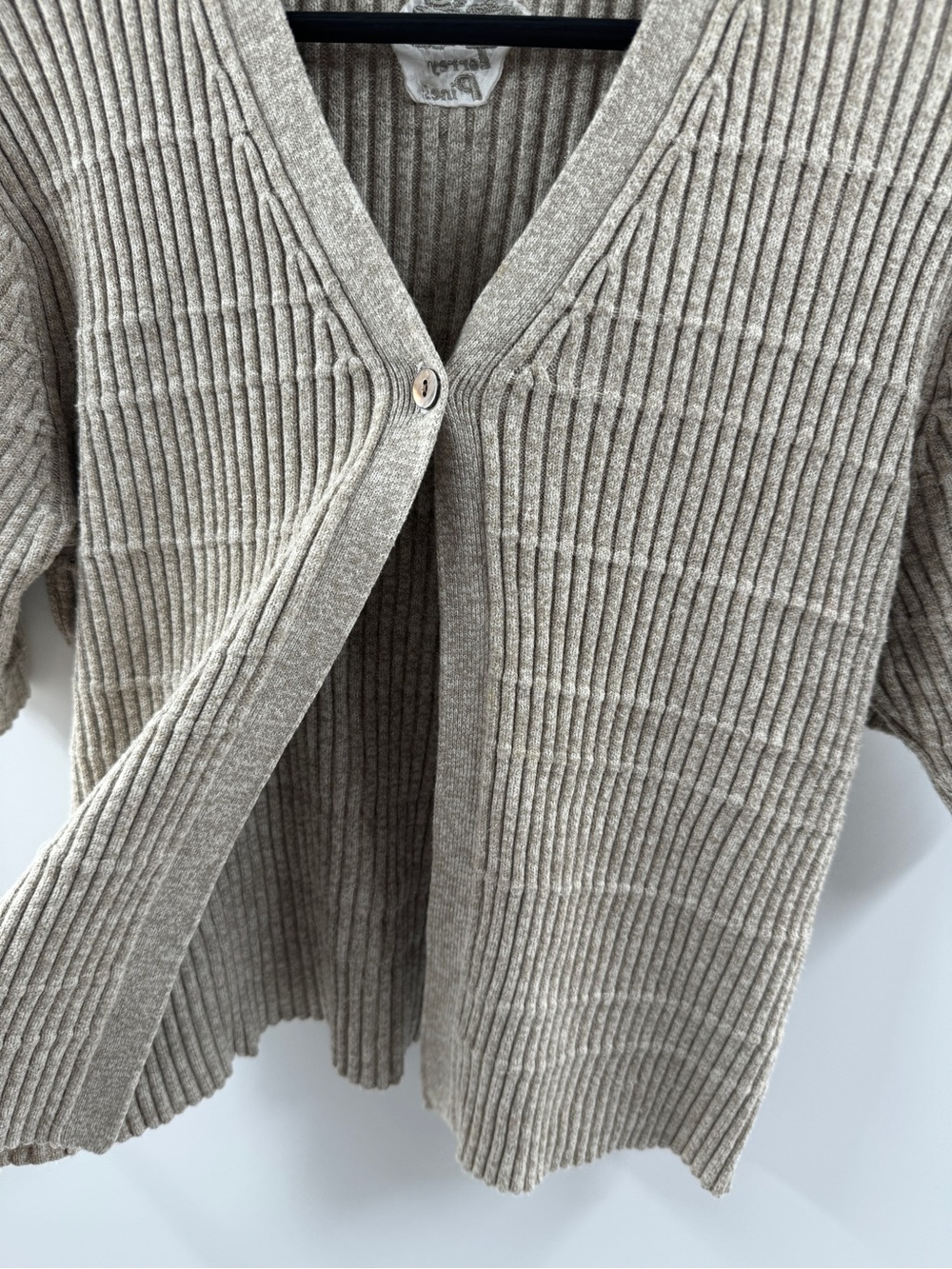 Torrey Pines Khaki Ribbed Single Button Cardigan Women's Medium - Picture 4 of 8